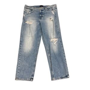 LUCKY BRAND Mid Rise Relaxed Straight Boy Fit Distressed Jeans size 14/32R
